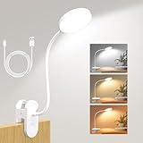 ZAPLIT 97 LED Akku Leselampe Bett –【3 Farbmodi & 10 Helligkeiten】 2000mAh Klemmlampe mit USB-C, 40cm Flexibler Schwanenhals, Buchlampe, Klemmleuchte für Schlafzimmer, Schreibtisch & Camping