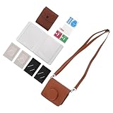 Housoutil PU Kleine Kameratasche Set mit Tragegurt Displayschutzfolie und Fotoalbum für Mini Sofortbildkamera Schutzhülle aus PU Leder Organizer Zubehör