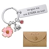 MEJOSER Geschenke für Frauen Beste Freundin Mutmacher Geschenk Schlüsselanhänger mit Gravur Gute Besserung Geschenke Mama Schwester Kollegin Geburtstagsgeschenk Weihnachtsgeschenke für Frauen