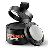 IMPERIO Pulver Ansatzpuder - Haar Concealer zur Haarverdichtung für Frauen und Männer, wasserfestes Haar Make-up zum Ansatz kaschieren - 4g (Dunkelbraun)