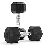 MSPORTS Hexagon-Hanteln Premium (Paar) | 5-30 kg | rutschsicher ummantelt | ergonomische verchromte Griffe | Kurzhantel-Set | Dumbbell-Set (10 kg - Paar (2 Stück))