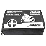 Petex Verbandtache Motorrad-Verbandtasche, kompakt, Erste Hilfe First Aid für Motorräder, Inhalt nach DIN 13167:2014