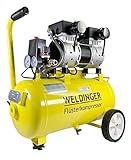 WELDINGER Flüsterkompressor FK 120 turbo pro 1500 W Luftabgabe 150 l/min ölfrei innenbeschichteter Tank 5 Jahre Garantie