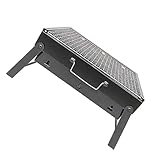 INOOMP zusammenklappbarer Grill Grillzubehör Mini-Grillwerkzeuge Holzkohle draussen Tragbarer BBQ-Grill edelstahlgrill outdoor grill Grillrost aus Edelstahl Grill für den Park Black