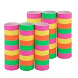 Idena 30553 - Neon Luftschlangen, 6 Rollen mit je 9 Abrissen, aus FSC-zertifiziertem Papier, als Party Deko oder zum Geburtstag