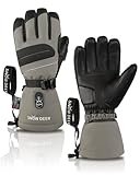 SNOW DEER Beheizbare Handschuhe Damen Herren mit 10 Stunden Wärme Elektrisch Beheizte wasserdichte Skihandschuhe Thinsulate Warme Touchscreen Thermohandschuhe (Silber, L)