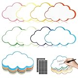 120 Stück Moderationskarten Wolken Bunt Moderationskarten Set Präsentationskarten mit 120 Selbstklebenden Klettband Karteikarten Wolken für Studium Büro Präsentationen Meetings und Mind Mapping