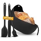 AVIDI 3 in 1 Silikon Brotbackform, set, rund, Rezepte, inkl. Küchenhelfer, für 500g, 750g, 1000g Brot, brotbackform silikon, silikonbackform, brot backen, brotform, brotbackform, oval