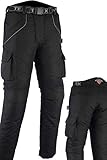 TEXPEED Motorradhose mit protektoren herren - Textil Wasserdicht Motorroller Motorrad Bikerin Mit CE Schutz rüstung (EN 1621-1) - Schwarz - (L Taille/Regülar Bein)