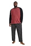 C&A Herren Pyjama Set Regular Fit Colour-Blocking|Kariert Polyester|Baumwolle schwarz 3XL