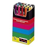 Posca uniball Pigmentmarker PC3M, 15er Etui, farbig sort