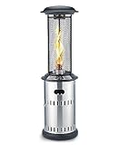 Enders® Terrassenfeuer Gas VULANO, 5589, Vormontiert mit stufenloser Regulierung, höhenverstellbar, Transport-Räder, Umkippsicherung, Silber