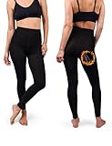 Basic Treasure 2 Paar Thermo Leggings für Damen, Thermo Strumpfhose Damen Schwarz, Blickdichte Strumpfhose Winter (L/XL, Schwarz - Leggings)