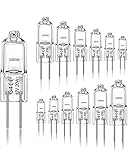 Jaenmsa G4 Halogen Light Bulbs, G4 12V 20W Light Bulbs 2 pin, Warm White 2700K Dimmable, Non-Flicker, 12 Pack