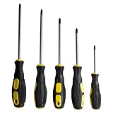Kreuzschlitz-Schraubendreher-Set mit magnetischen Spitzen, weicher ergonomischer Griff von Standard- oder Präzisions-Kreuzschlitzschraubendrehern
