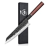 SMITH CHU Japanisches Küchenmesser Profi – 36cm Kiritsuke, Chefmesser mit Hammerschlag-Finish, Scharfe Kochmesser, Japan Messer für Fleisch, Fisch & Gemüse, Hochwertiges Küchenmesser in Geschenkbox