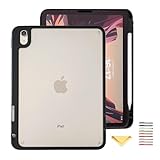 UUcovers Schutzhülle für iPad 9. / 8. / 7. Generation mit Stifthalter, magnetisch, durchscheinend, mattiert, transparent, harte Rückseite und weicher TPU-Stoßdämpfer, stoßfeste Abdeckung für iPad 25,9