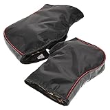 UKCOCO Winterfeste Motorradhandschuhe mit Reflektierenden Streifen Winddichte Gefütterte Lenkerhandschuhe für Herren Praktische Handschuhe zum Schutz vor Kälte bei Schneemobil und