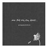 Kondolenzbuch zur Trauerfeier - Ein Teil von dir bleibt - hochwertiges Design in grau mit Blume, Gedenkbuch für Beileidsbekundungen, Premium Qualität, stabiler Einband, 100 S., 21x21cm
