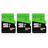 KEXIN Micro SD Karte 32GB 3er Pack, Speicherkarte MicroSD mit Adapter, SD Karte 32GB, UHS-I, U1, C10 Micro SD Card