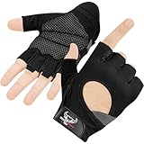 BEAST RAGE Gewichtheberhandschuhe für Männer und Frauen, Gym Handschuhe für Crossfit.Atmungsaktiv,rutschfest Silikon gepolsterte Handfläche Schutz Trainingshandschuhe für Gewichtheben (SCHWARZ, XL)