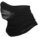 BRUBECK X-Pro Halbe Sturmhaube | Herren | Damen | Klimaregulierend | Gesichtsmaske | Sturmmaske | Funktionskleidung | Atmungsaktiv | Anti-allergisch | Antibakteriell (Schwarz, L - XL)