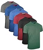 FULL TIME SPORTS 6 Pack Melange Sortiert Rundhals Tech T-Shirts (6) Large