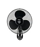 Ariete 802 Wandventilator, 50 W, 3 Schaufeln, 40 cm, 3 Geschwindigkeiten, 3 Lüftungsmodi, Fernbedienung, Schwingfunktion, Schwarz