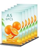 QWORK® 6 Stück A5 Acryl Tischaufsteller mit Solide Sockel,...