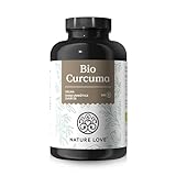NATURE LOVE Bio Curcuma - 240 Kapseln - mit Curcumin aus Kurkuma und Piperin aus schwarzem Pfeffer - hochdosiert, vegan, laborgeprüft und in Deutschland hergestellt