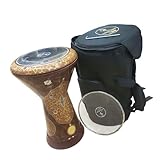 Darbuka Derbaki Darbouka Sombaty von Gawharet der Fan Made in Ägypten aus Metall überzogen mit Perlmutt, Knochen und farbiger Emaille