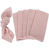 Stoffservietten 42 x 42 cm, Dinner Stoffservietten Baumwolle 6 Stück, Servietten Stoff Rosa für Party Supplies Leinen Tischdekoration (rosa)