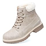 Cestfini Winterschuhe Damen Boots Warm Gefütterte Wanderstiefel Wasserdicht Trekking-Schuhe Outdoor Wanderschuhe Winterboots Schneestiefel RTW19-DE-GREY-38