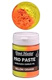Spro Trout Master Pro Paste - UV-aktive, Schwimmende Forellenpaste für Maximalen Fangerfolg, Trout Fishing Bait UV - Forellenköder für Großforellen, Trout Bait (Yellow & Orange/Garlic)
