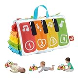 FISHER-PRICE Kick & Play Soft Piano - Weiches und tragbares Pianospielzeug, mitwachsendes Design, bunte Tasten, für Babys ab der Geburt, HND54