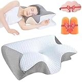 Lunava kissen, lunava ergonomisches kopfkissen, Orthopädisches Kopfkissen ergonomisch, gegen Nackenschmerzen & Verspannungen, Seitenschläferkissen, Rückenschläferkissen, Bauchschläferkissen(Schwarz)