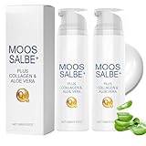 2 Stück Moossalbe Plus 100g, Moossalbe Gesicht Falten Testsieger, Mooscreme mit Kollagen & Aloe vera zur Hautreparatur, Anti-Falten & Feuchtigkeit, Für Alle Hauttypen