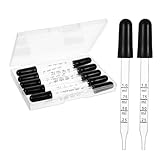 10 Stück Glaspipette 1ml,Silikon Liquid Dropper,Glass Pipette Dropper,Glastropfer mit Messungen,Pipettentropfer Mit Gummikopf,Transparente Pipette,für Pflanze Haustier Süßigkeitenformen Bastelarbeiten