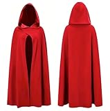 Vampir Kostüm Umhang rot & schwarz mit Kaputze - für...