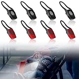 8 Stück LED Kinderwagen Licht, Wasserdichte Kinderwagenlicht, Buggylicht, Silikon Leuchte Lampe Passend für Alle Kinderwagen, Outdoor, Jogger, Kinderwagen Beleuchtung Zubehör (Schwarz+Rot)