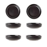 BigNoseDeer Matt Keramik Soja Tauchschale, Mehrzweck Porzellansauce Gericht Mini Side Seasoning Bowl Sushi Soja Tauchschalen Einfacher Stil 6er Set Schwarz