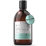 Vis Plantis Shampoo für fettiges Haar mit Zink & Minze - 500 ml Anti-Fett Haarshampoo ohne Sulfate, Parabene und Silikone - beruhigt juckende Kopfhaut & reguliert Talg, beugt Schuppen vor
