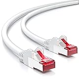 deleyCON 3,0m CAT6 Patchkabel S/FTP PIMF Schirmung CAT-6 RJ45 LAN DSL Netzwerkkabel Ethernetkabel Switch Router Modem Access Point Patchfelder - Weiß