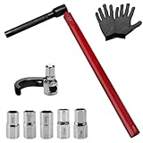 Nakutita Standhahnmutterschlüssel Set, 13 mm Standhahnschlüssel, Stahlqualität Armaturenzange Wasserhahn Montagewerkzeug 8-12mm, Waschbeckenarmatur-Werkzeug Spezialwerkzeug mit Handschuhen