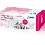 BWT Filterkartusche Magnesium Mineralized Water 6 Stück | Mit Magnesium Wasserfilter Trinkwasser | Für Speisen & Getränke | Filtert Kalk, Chlor, Blei & Kupfer | für Wasserhärte ab 15°dH geeignet