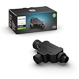 Philips Hue Outdoor T-Stecker, Zubehör für Ihr Philips Hue Niedervolt-System, schwarz, wetterfest (IP67)