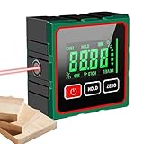 Digitaler Neigungsmesser Magnetisch,LCD Digitaler 4-seitiger Magnetischer Wasserwaage,Wiederaufladbarer Winkelmesser | Sokak Giyimi