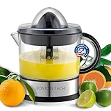 Zitruspresse elektrisch 40W Boston Tech MasterJuicer – 2 Kegel & BPA-frei | 700 ml Edelstahl Orangenpresse | Bidirektionale Rotation | Hohe Saftausbeute & Leicht zu reinigen