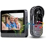 Kabellose Türklingel mit Kamera 1080P Video-Türsprechanlage mit 4,3 Zoll (10,9 cm) IPS-Display ohne WLAN erforderlich Funk Klingel 170° Blickwinkel Infrarot Nachtsicht Video-Gegensprechanlage