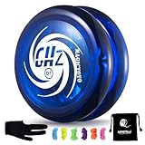 YOSTAR D1 Yoyo Kinder JoJo mit Leerlauf, Looping Profi JoJo für Anfänger, Responsive Kinder Jo jo Spielzeug, Trick Jo-jo mit 6 Schnur, Handschuh, Tasche (Blau)